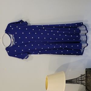 Medium Blue and White Polka Dot Lularoe Carly